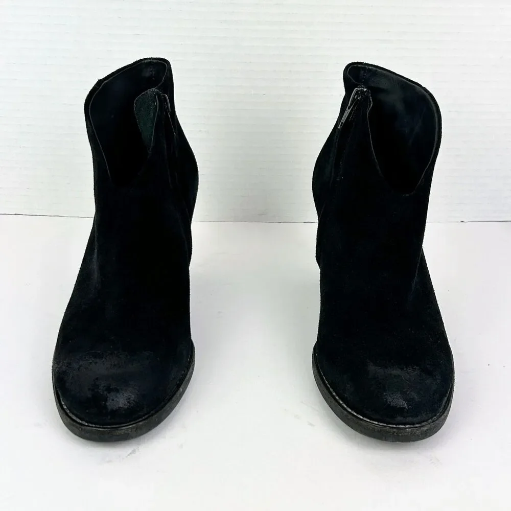 Paul Green Delgado Black Ankle Booties Suede Heeled Boots Classic UK 4.5 US 7
